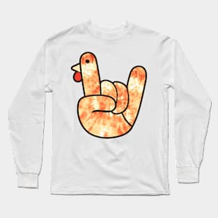 Rock Sign Turkey Hand Tie Dye Thanksgiving Autumn Men Women Long Sleeve T-Shirt